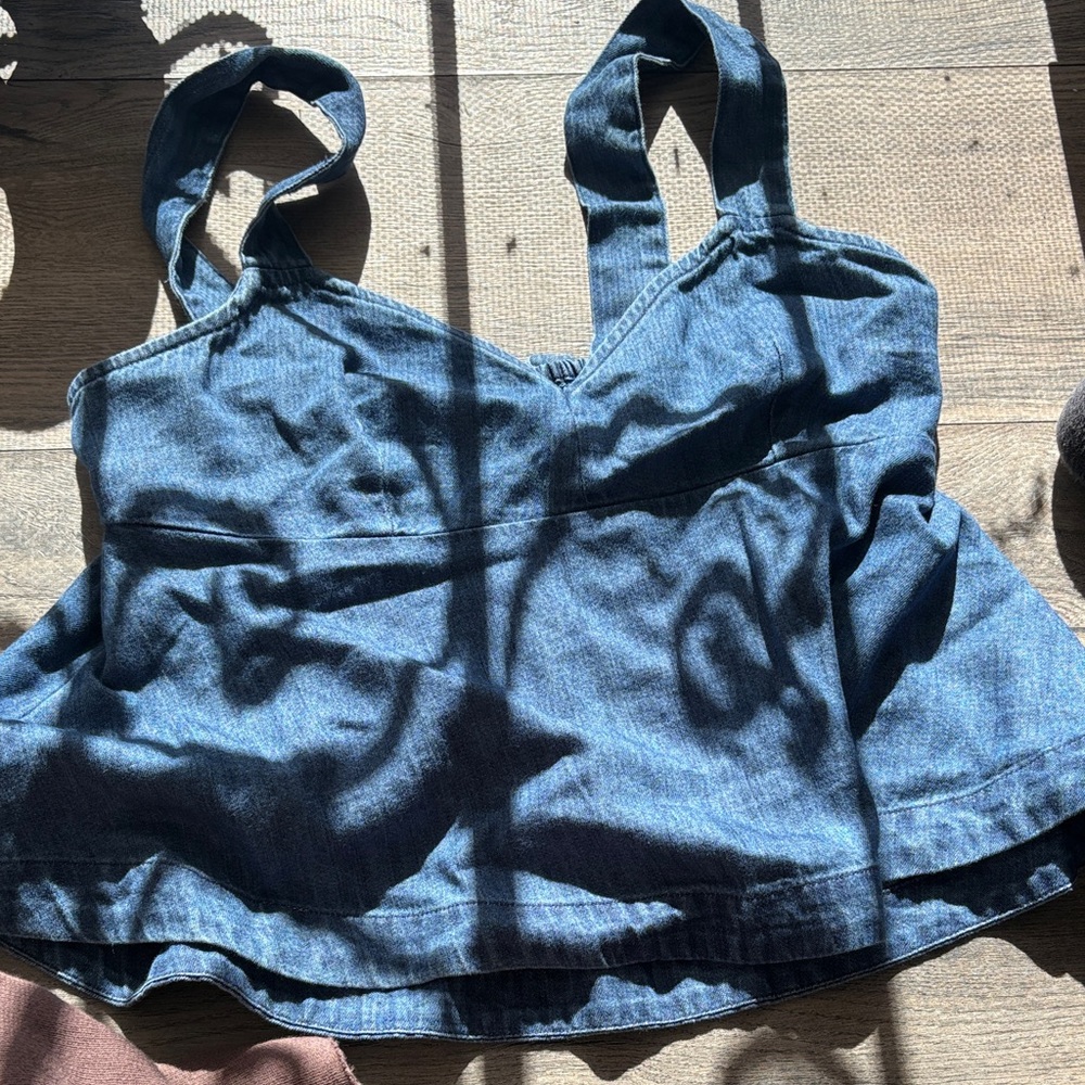 American Eagle Outfitters Denim Blue Camisole
